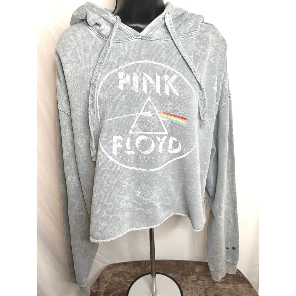 Pink Floyd Hoodie Dark Side Tour 1973 Cropped Gray L